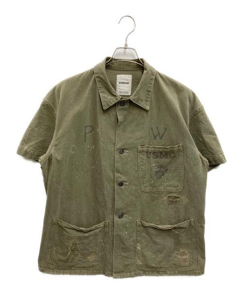 BOWWOW（バウワウ）BOWWOW (バウワウ) PE P-41 HBT SS JK AGED カーキ サイズ:Mの古着・服飾アイテム