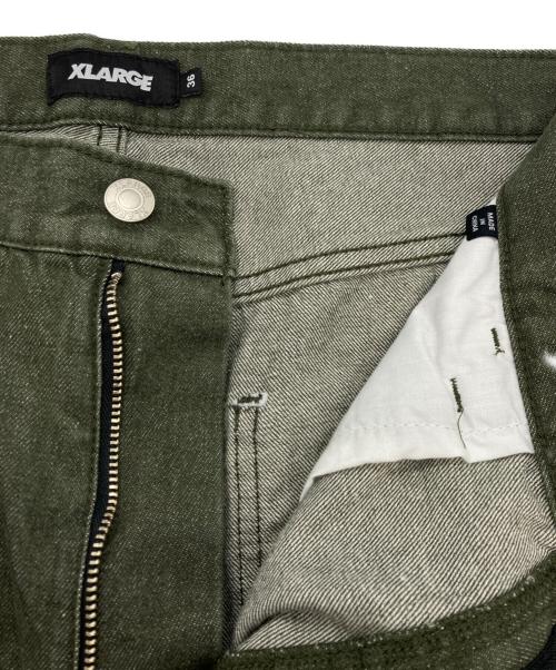 X-LARGE（エクストララージ）X-LARGE (エクストララージ) STITCHED LOGO DENIM SHORTS グリーン サイズ:36の古着・服飾アイテム