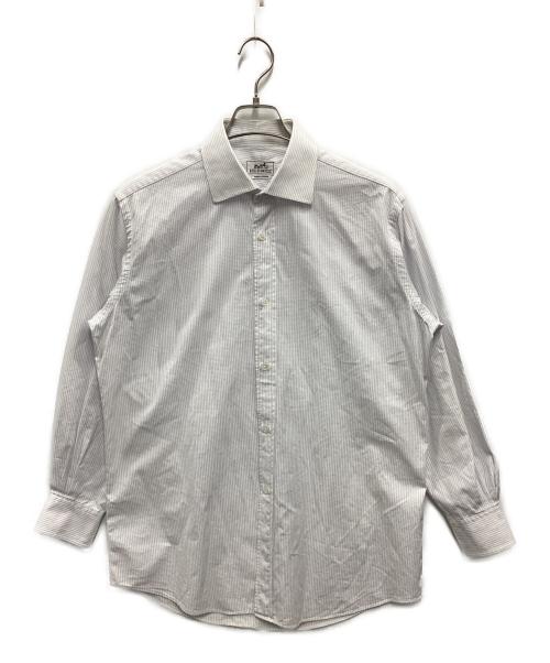 HERMES（エルメス）HERMES (エルメス) 袖セリエボタンチェックシャツ ホワイト×ブルー サイズ:SIZE 15 1/2の古着・服飾アイテム