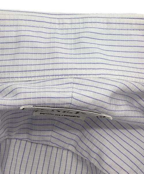 HERMES（エルメス）HERMES (エルメス) 袖セリエボタンチェックシャツ ホワイト×ブルー サイズ:SIZE 15 1/2の古着・服飾アイテム