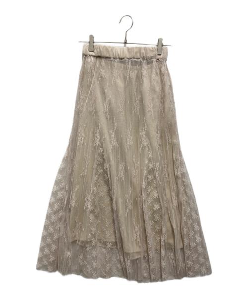 IENA（イエナ）IENA (イエナ) トリミングレーススカート ベージュ サイズ:Freeの古着・服飾アイテム