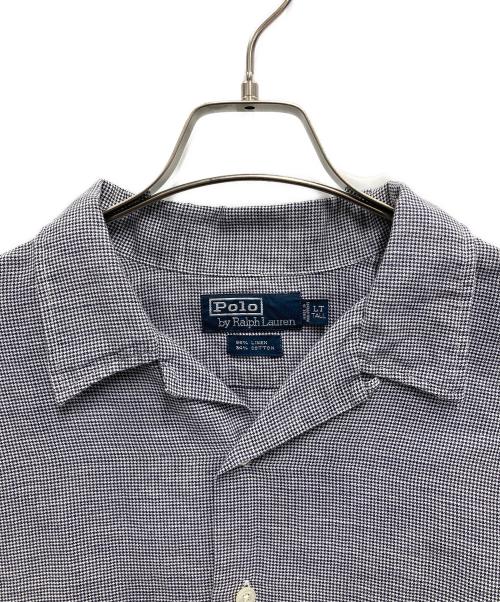 POLO RALPH LAUREN（ポロ・ラルフローレン）POLO RALPH LAUREN (ポロ・ラルフローレン) リネンコットン半袖シャツ ネイビー サイズ:LTの古着・服飾アイテム