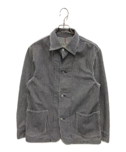 KOJIMA GENES（コジマジーンズ）KOJIMA GENES (コジマジーンズ) ヒッコリーベーシックカバーオール インディゴ サイズ:Lの古着・服飾アイテム