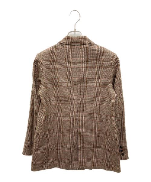 journal standard L'essage（ジャーナルスタンダード レサージュ）journal standard L'essage (ジャーナルスタンダード レサージュ) ガンクラブ/グレンチェックダブルジャケット ブラウン サイズ:FREEの古着・服飾アイテム