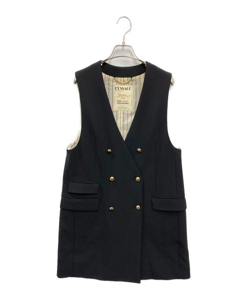 journal standard L'essage（ジャーナルスタンダード レサージュ）journal standard L'essage (ジャーナルスタンダード レサージュ) ヴィスポリーノノーカラーベスト ブラック サイズ:FREEの古着・服飾アイテム