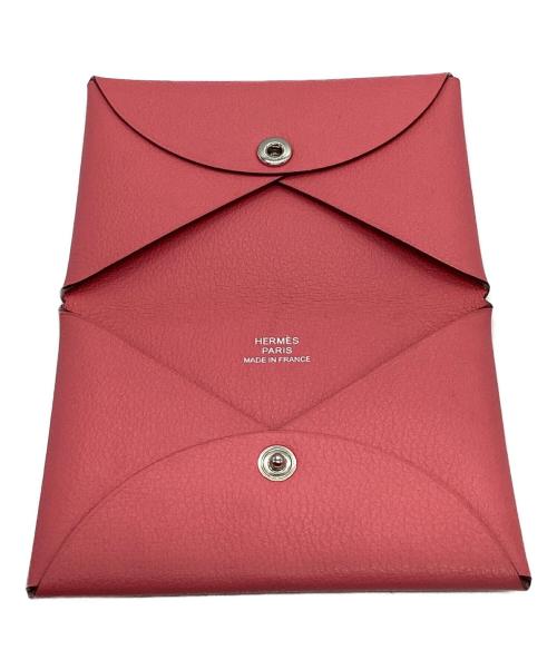 HERMES（エルメス）HERMES (エルメス) Calvi カードケース ピンクの古着・服飾アイテム