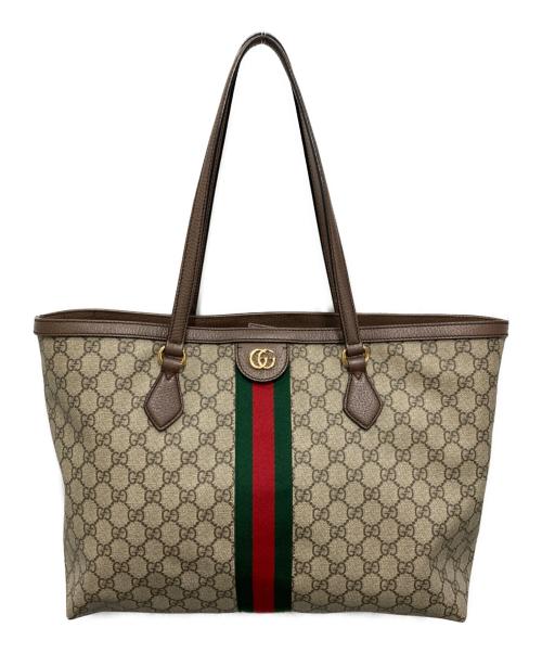 GUCCI（グッチ）GUCCI (グッチ) ラージトートバッグ グレーの古着・服飾アイテム