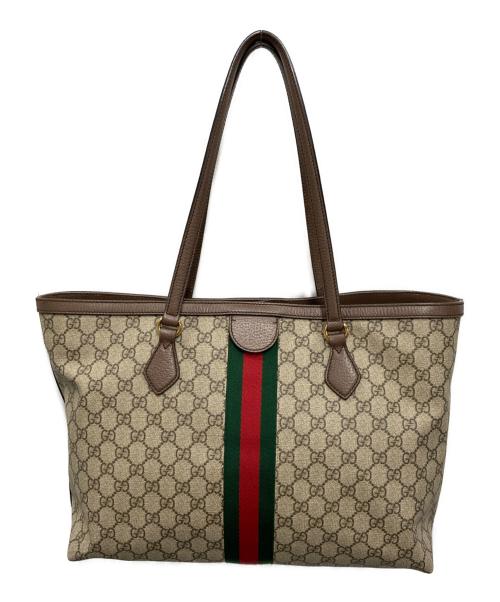 GUCCI（グッチ）GUCCI (グッチ) ラージトートバッグ グレーの古着・服飾アイテム