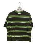 EDIFICEエディフィス）の古着「ボーダー ニット Tシャツ」｜グリーン