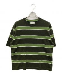 EDIFICE（エディフィス）の古着「ボーダー ニット Tシャツ」｜グリーン