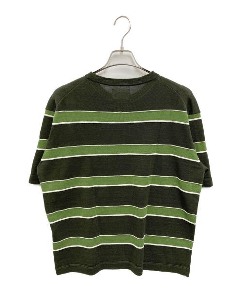 EDIFICE（エディフィス）EDIFICE (エディフィス) ボーダー ニット Tシャツ グリーン サイズ:記載無しの古着・服飾アイテム