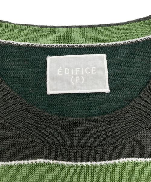 EDIFICE（エディフィス）EDIFICE (エディフィス) ボーダー ニット Tシャツ グリーン サイズ:記載無しの古着・服飾アイテム