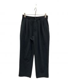 UNITED ARROWS TOKYO（ユナイテッドアローズトウキョウ）の古着「ドットエア サッカー ヘムコード 2プリーツパンツ」｜ブラック