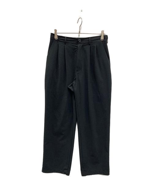 UNITED ARROWS TOKYO（ユナイテッドアローズトウキョウ）UNITED ARROWS TOKYO (ユナイテッドアローズトウキョウ) ドットエア サッカー ヘムコード 2プリーツパンツ ブラック サイズ:Mの古着・服飾アイテム