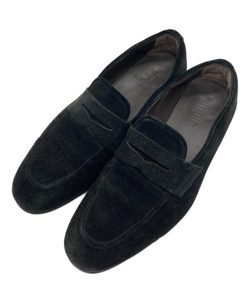 BARNEYS NEWYORK（バーニーズ・ニューヨーク）BARNEYS NEWYORK (バーニーズ・ニューヨーク) スエードコインローファー ブラック サイズ:41の古着・服飾アイテム