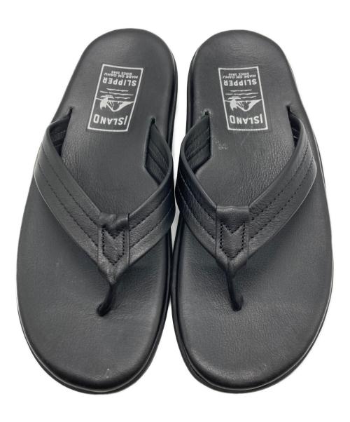 ISLAND SLIPPER（アイランドスリッパ）ISLAND SLIPPER (アイランドスリッパ) レザートングサンダル ブラック サイズ:SIZE 8の古着・服飾アイテム