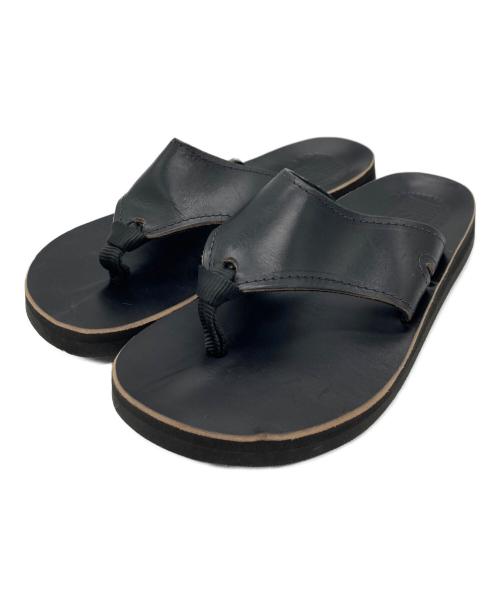 The Sandalman（ザサンダルマン）THE SANDALMAN (ザサンダルマン) レザートングサンダル ブラック サイズ:SIZE 7の古着・服飾アイテム