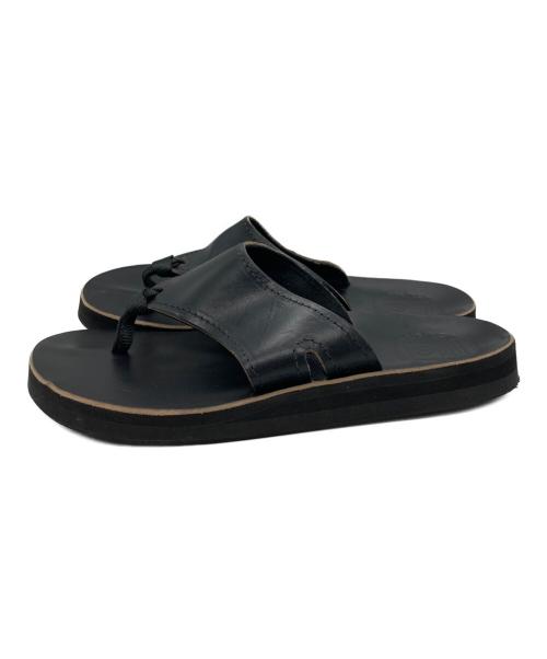 The Sandalman（ザサンダルマン）THE SANDALMAN (ザサンダルマン) レザートングサンダル ブラック サイズ:SIZE 7の古着・服飾アイテム