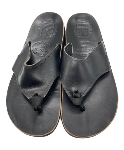 The Sandalman（ザサンダルマン）THE SANDALMAN (ザサンダルマン) レザートングサンダル ブラック サイズ:SIZE 7の古着・服飾アイテム