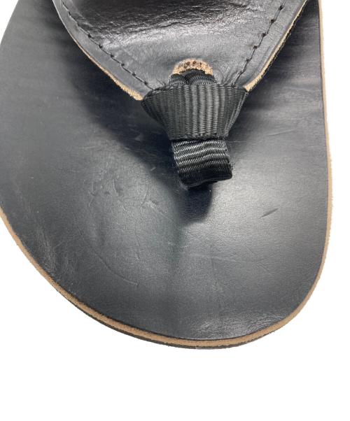 The Sandalman（ザサンダルマン）THE SANDALMAN (ザサンダルマン) レザートングサンダル ブラック サイズ:SIZE 7の古着・服飾アイテム