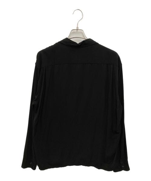 TOWN CRAFT（タウンクラフト）TOWN CRAFT (タウンクラフト) レーヨンオープンカラーシャツ ブラック サイズ:Lの古着・服飾アイテム