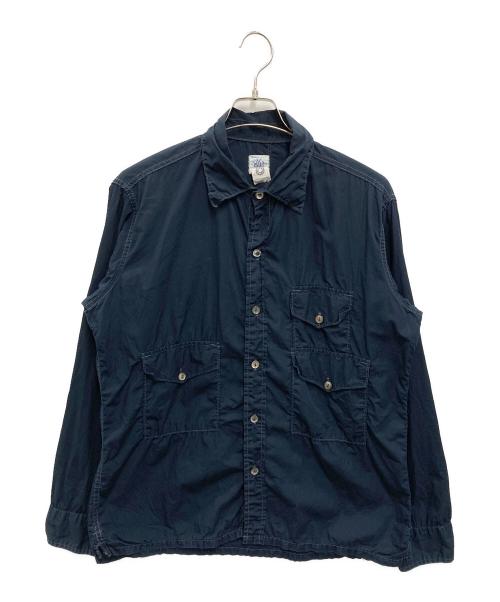 POST O'ALLS（ポストオーバーオールズ）POST O'ALLS (ポストオーバーオールズ) タフタシャツジャケット ネイビー サイズ:Lの古着・服飾アイテム