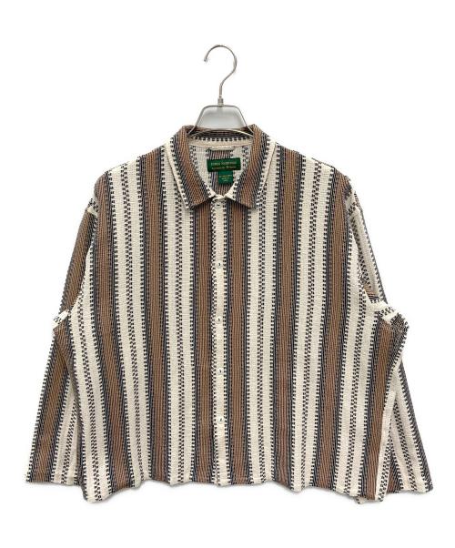 JOURNAL STANDARD relume（ジャーナルスタンダード レリューム）JOURNAL STANDARD relume (ジャーナルスタンダード レリューム) INDIA COTTON ウェイビー”クロシェシャツ アイボリー×ブラウン サイズ:Lの古着・服飾アイテム
