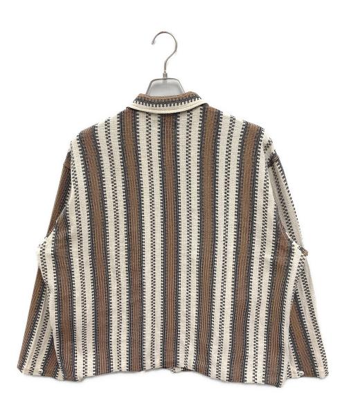 JOURNAL STANDARD relume（ジャーナルスタンダード レリューム）JOURNAL STANDARD relume (ジャーナルスタンダード レリューム) INDIA COTTON ウェイビー”クロシェシャツ アイボリー×ブラウン サイズ:Lの古着・服飾アイテム