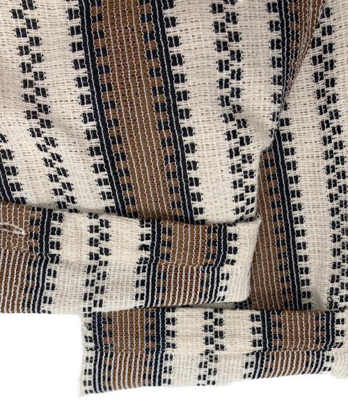 JOURNAL STANDARD relume（ジャーナルスタンダード レリューム）JOURNAL STANDARD relume (ジャーナルスタンダード レリューム) INDIA COTTON ウェイビー”クロシェシャツ アイボリー×ブラウン サイズ:Lの古着・服飾アイテム
