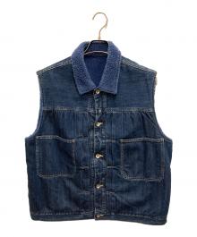 Porter Classic（ポータークラシック）の古着「STEINBECK DENIM BOA VEST」｜インディゴ