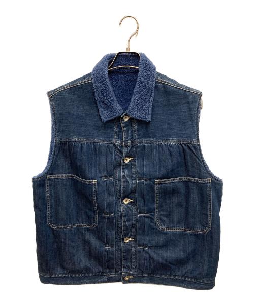 Porter Classic（ポータークラシック）Porter Classic (ポータークラシック) STEINBECK DENIM BOA VEST インディゴ サイズ:Mの古着・服飾アイテム