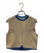 Mame Kurogouchiマメクロゴウチ）の古着「Double Face Floral Detail Knitted Short Top」｜ベージュ