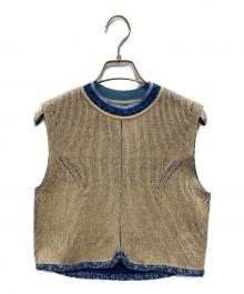 Mame Kurogouchi（マメクロゴウチ）の古着「Double Face Floral Detail Knitted Short Top」｜ベージュ