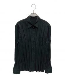 ISSEY MIYAKE FETE（イッセイミヤケフェット）の古着「プリーツシャツ」｜ブラック