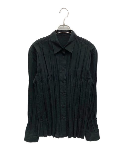 ISSEY MIYAKE FETE（イッセイミヤケフェット）ISSEY MIYAKE FETE (イッセイミヤケフェット) プリーツシャツ ブラック サイズ:3の古着・服飾アイテム