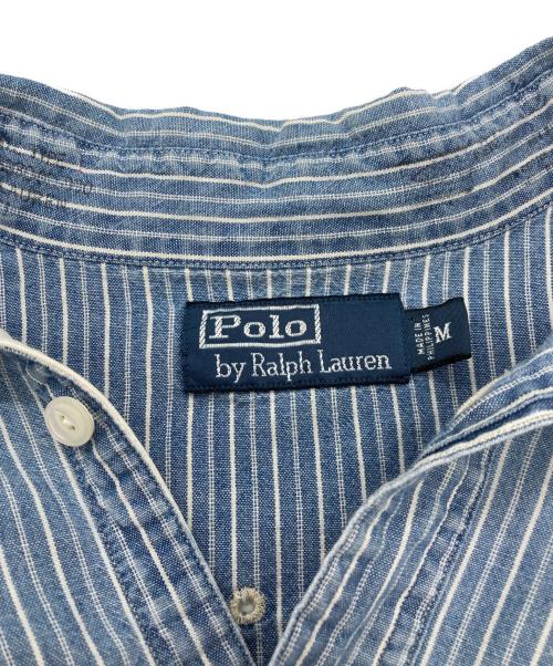 POLO RALPH LAUREN（ポロ・ラルフローレン）POLO RALPH LAUREN (ポロ・ラルフローレン) ストライプワークシャツ インディゴ サイズ:Mの古着・服飾アイテム