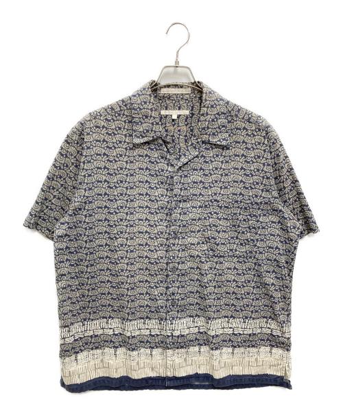 PERRY ELLIS（ペリーエリス）PERRY ELLIS (ペリーエリス) 【古着】半袖総柄オープンカラーシャツ グレー×ネイビー サイズ:Lの古着・服飾アイテム
