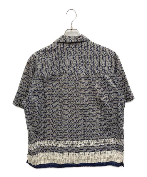 PERRY ELLIS（ペリーエリス）PERRY ELLIS (ペリーエリス) 【古着】半袖総柄オープンカラーシャツ グレー×ネイビー サイズ:Lの古着・服飾アイテム
