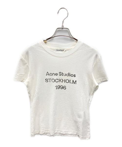 Acne studios（アクネ ストゥディオズ）ACNE STUDIOS (アクネ ストゥディオズ) スプレーロゴ ショート ロゴTシャツ ホワイト サイズ:XS 未使用品の古着・服飾アイテム