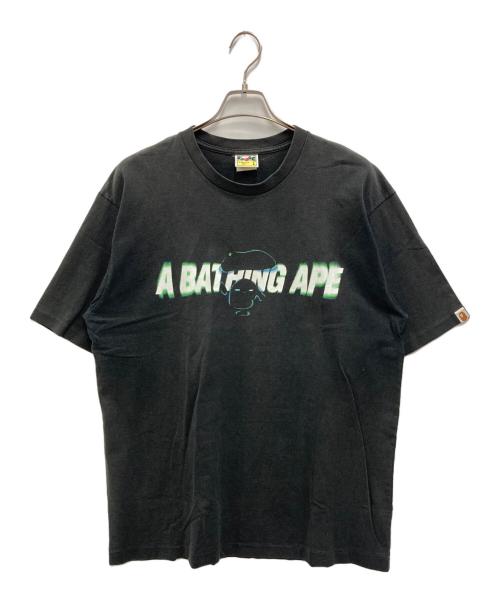 A BATHING APE（アベイシングエイプ）A BATHING APE (アベイシングエイプ) プリントTシャツ ブラック サイズ:Lの古着・服飾アイテム