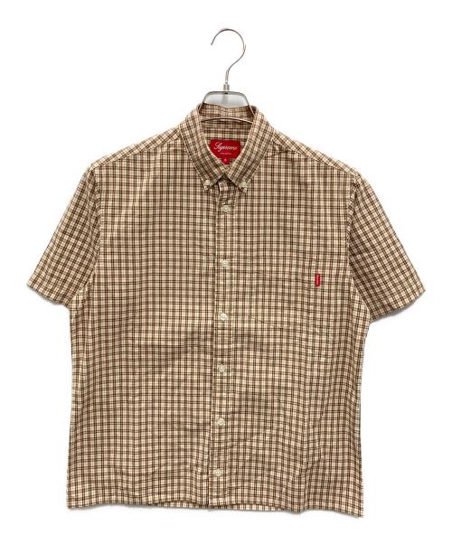 SUPREME（シュプリーム）Supreme (シュプリーム) Gingham S/S Shirt ベージュ サイズ:Sの古着・服飾アイテム
