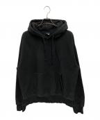 stussyステューシー）の古着「フードロゴパーカー」｜ブラック