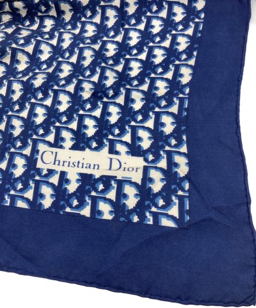 Christian Dior（クリスチャン ディオール）Christian Dior (クリスチャン ディオール) トロッター柄大判シルクスカーフ ネイビーの古着・服飾アイテム