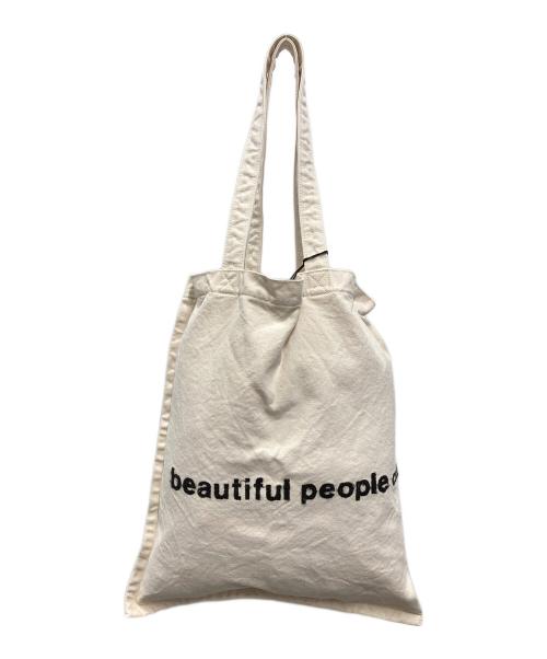 beautiful people（ビューティフルピープル）beautiful people (ビューティフルピープル) brushed logo bag アイボリーの古着・服飾アイテム