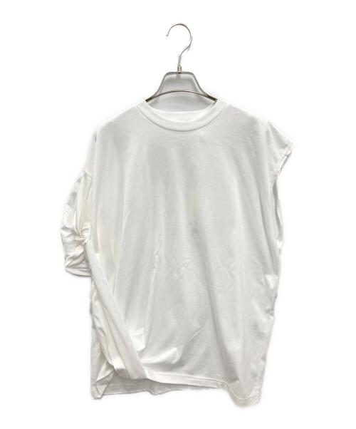 nagonstans（ナゴンスタンス）nagonstans (ナゴンスタンス) asymmetry twist t-shirt ホワイト サイズ:Mの古着・服飾アイテム