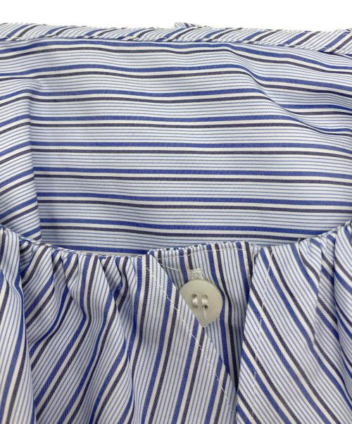 rosy monster（ロージーモンスター）rosy monster (ロージーモンスター) double frill stripe blouse ブルー サイズ:FREEの古着・服飾アイテム