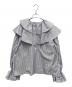 rosy monster（ロージーモンスター）の古着「double frill stripe blouse」｜ブルー