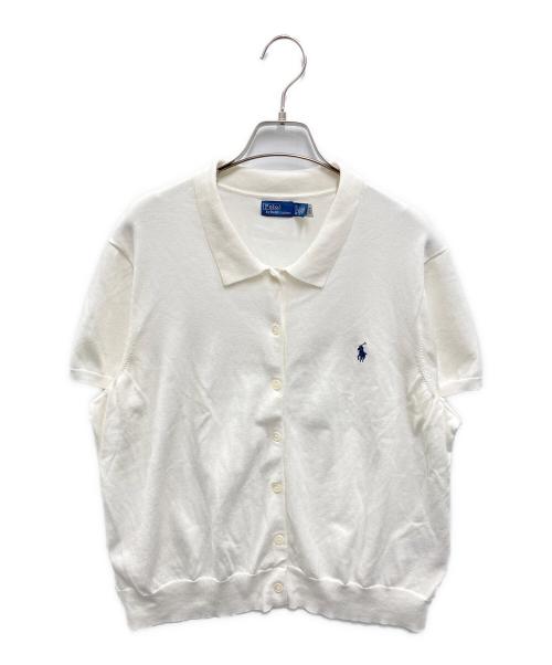 POLO RALPH LAUREN（ポロ・ラルフローレン）POLO RALPH LAUREN (ポロ・ラルフローレン) S/Sボタンカーディガン ホワイト サイズ:XLの古着・服飾アイテム