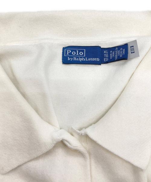 POLO RALPH LAUREN（ポロ・ラルフローレン）POLO RALPH LAUREN (ポロ・ラルフローレン) S/Sボタンカーディガン ホワイト サイズ:XLの古着・服飾アイテム
