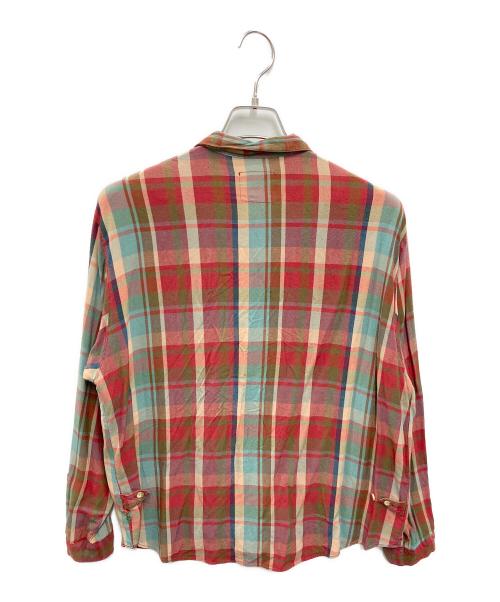SABUROKU（サブロク）SABUROKU (サブロク) 【古着】ヴィンテージレーヨンチェックシャツ レッド サイズ:Mの古着・服飾アイテム